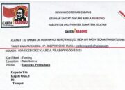 Diduga Selewengkan Anggaran Dana Desa dan SPJ Fiktif Kades Sinar Marga di Adukan Ormas Garda Prabowo ke Kejari OKU Selatan 