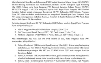 Terbukti Kangkangi AD/ART, Hasil Konferkab PWI OKU Selatan Resmi Dibatalkan PWI Pusat 