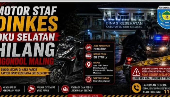 MOTOR STAF DINKES OKU SELATAN RAIB DIPARKIRAN