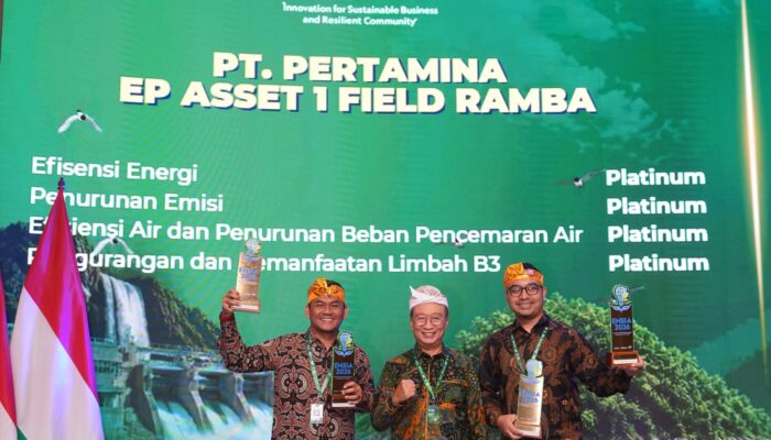 Tumbuh Bersama Masyarakat dan Lingkungan, Pertamina EP Ramba Raih Penghargaan Platinum IRBA dan ENSIA 2026