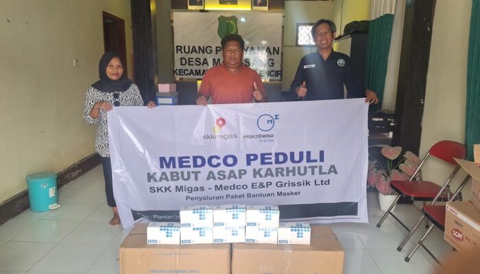 Hadapi Dampak Karhutla, SKK Migas dan Medco E&P Salurkan Ribuan Kotak Masker ke 14 Desa di Muba